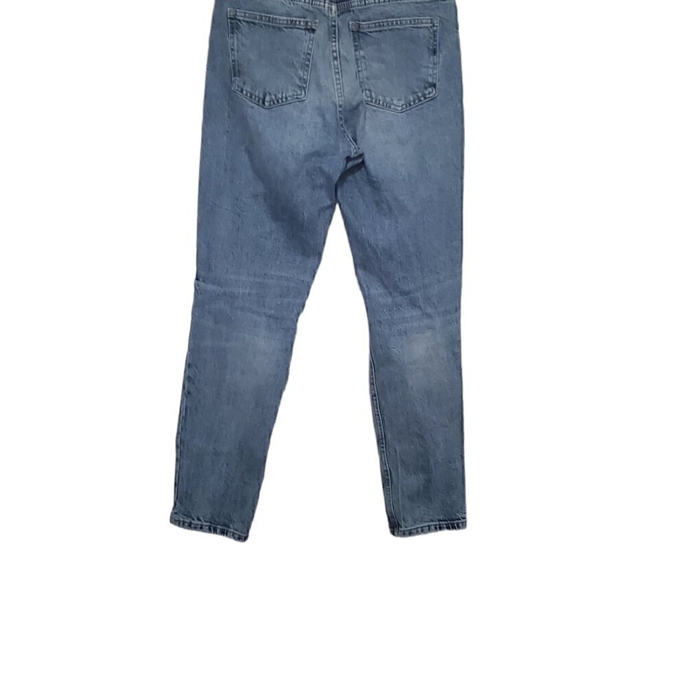 Zara Womens Distressed Ripped High Waisted Jeans Medium Wash Denim Size 6 - Picture 2 of 5